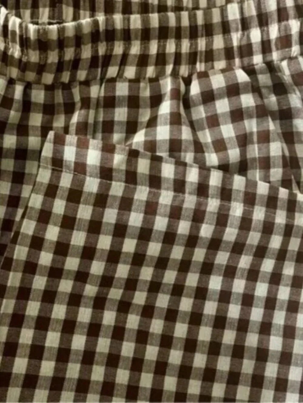 Plaid Gingham Wide Leg Capri Pants - Picture 8 of 10